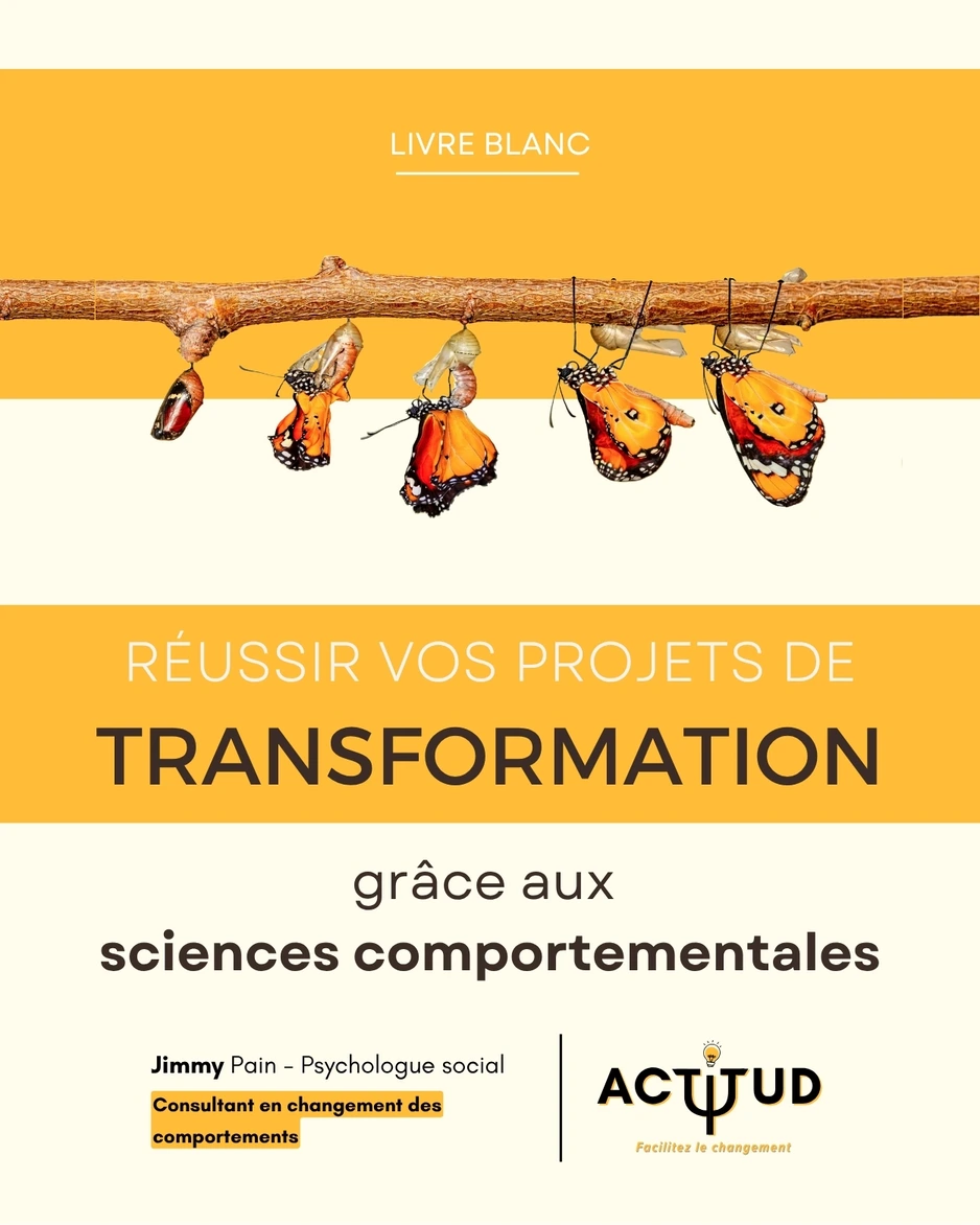 Couverture du livre blanc ACTITUD intitulé "Réussir vos projets de transformation grâce aux sciences comportementales".